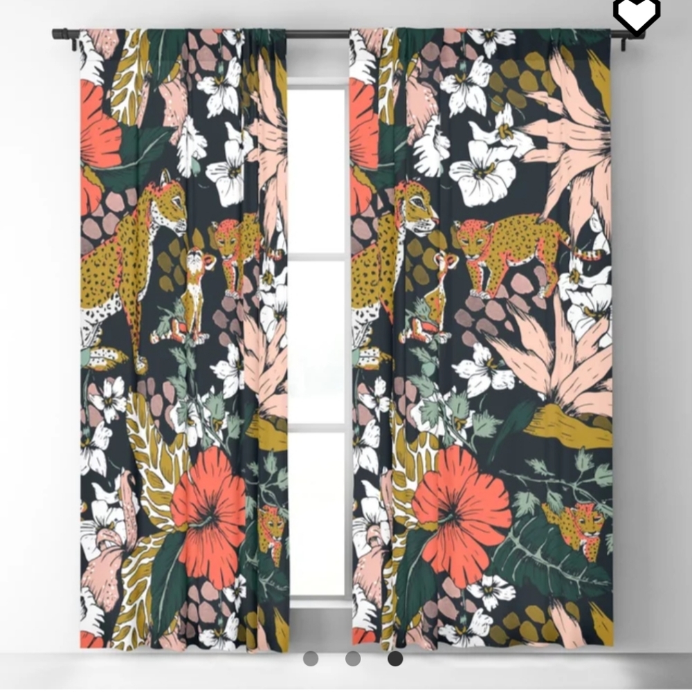 Dark Jungle Animal Print Blackout Curtains